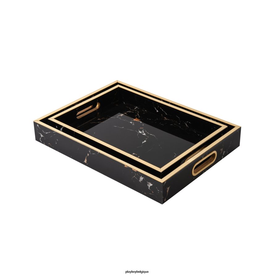 ensemble de plateaux gigognes en marbre Playboy accessoire original unisexe 224ZVZ919