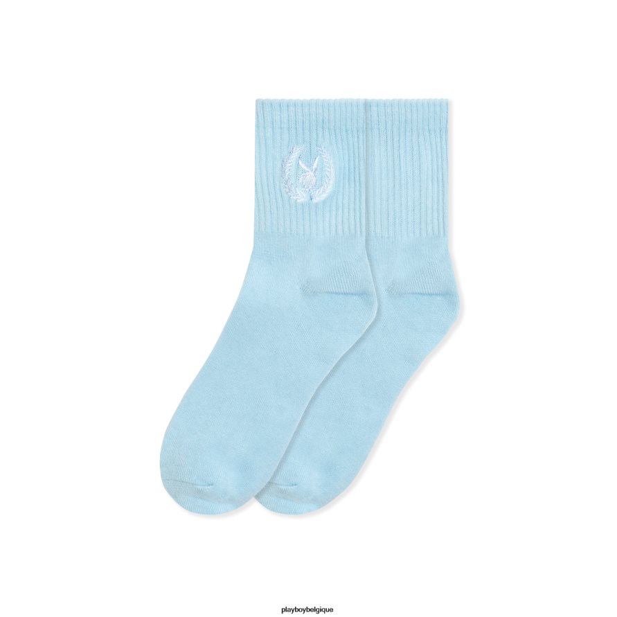 chaussettes feuille de laurier Playboy accessoire bleu clair femmes 224ZVZ1600