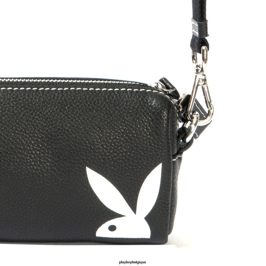 pochette en cuir Playboy accessoire noir femmes 224ZVZ1607
