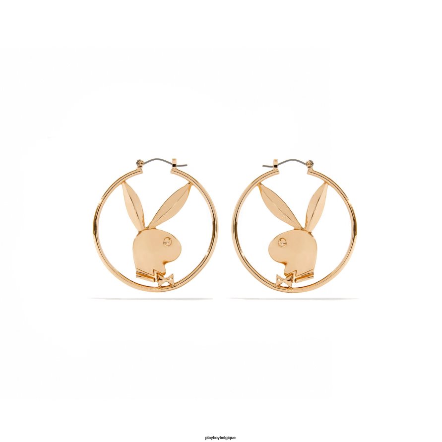 boucles d'oreilles créoles tête de lapin Playboy accessoire or femmes 224ZVZ1637