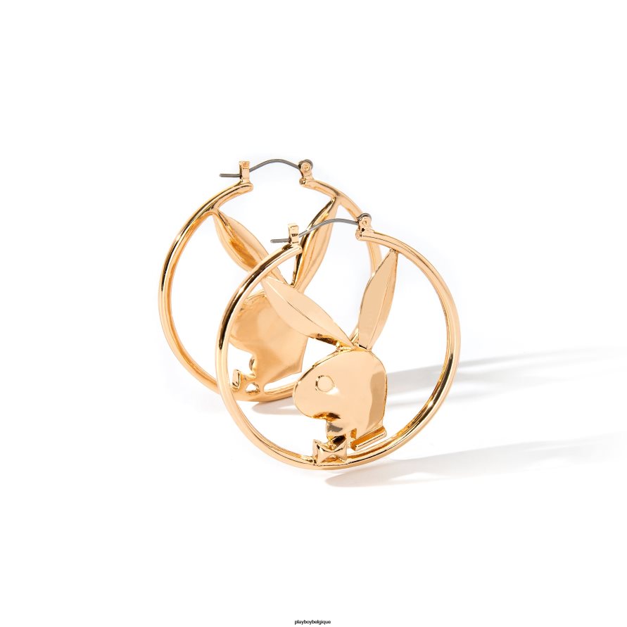 boucles d'oreilles créoles tête de lapin Playboy accessoire or femmes 224ZVZ1637