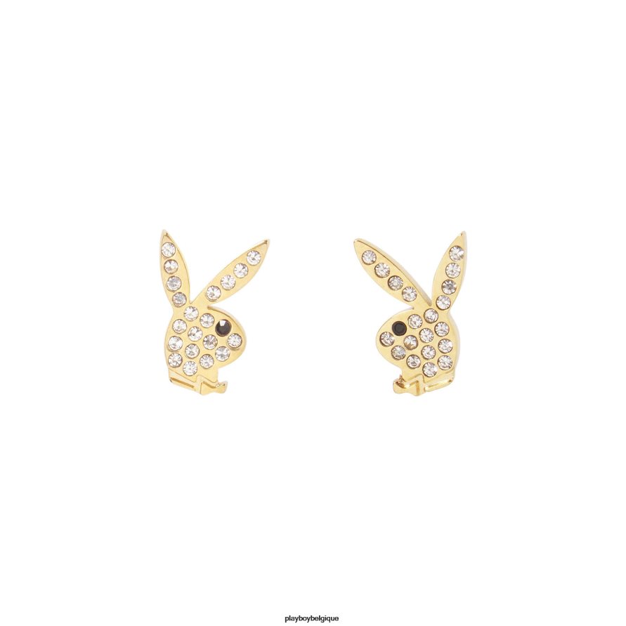 boucles d'oreilles pavées tête de lapin Playboy accessoire or femmes 224ZVZ1638