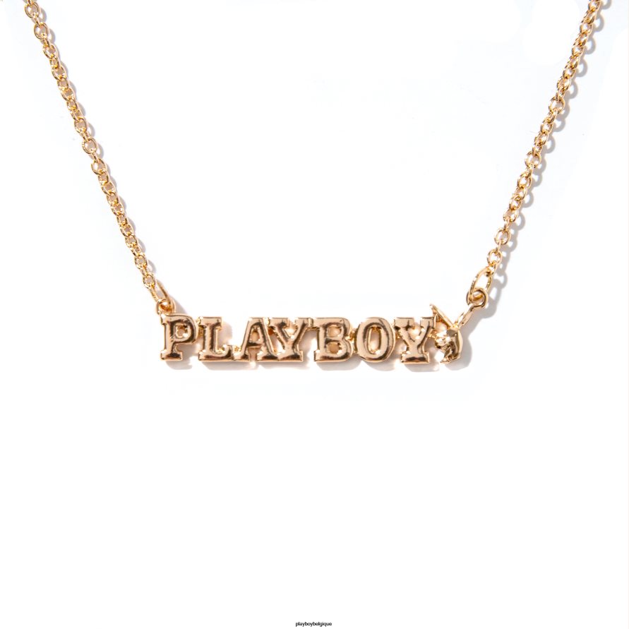 collier de plaque signalétique en tête de mât Playboy accessoire or femmes 224ZVZ1625