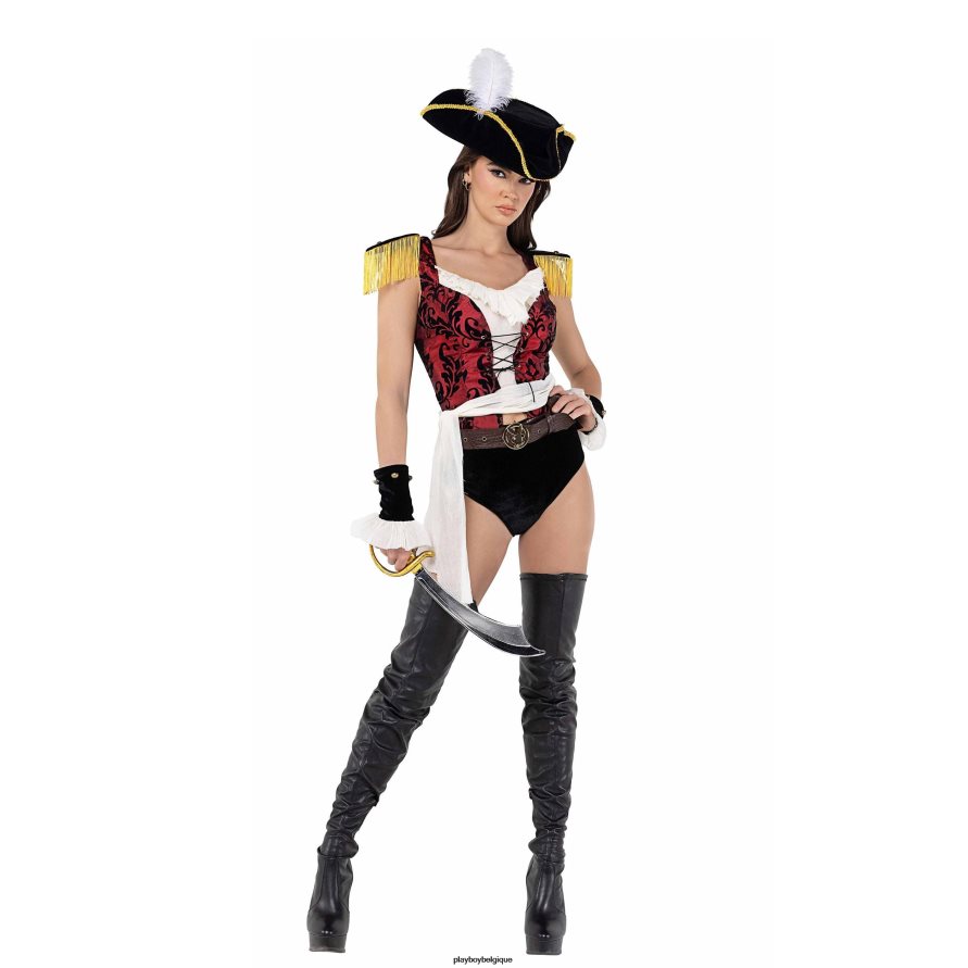 pirate de haute mer - ensemble de 7 pièces Playboy vêtements noir/rouge/blanc femmes 224ZVZ1379