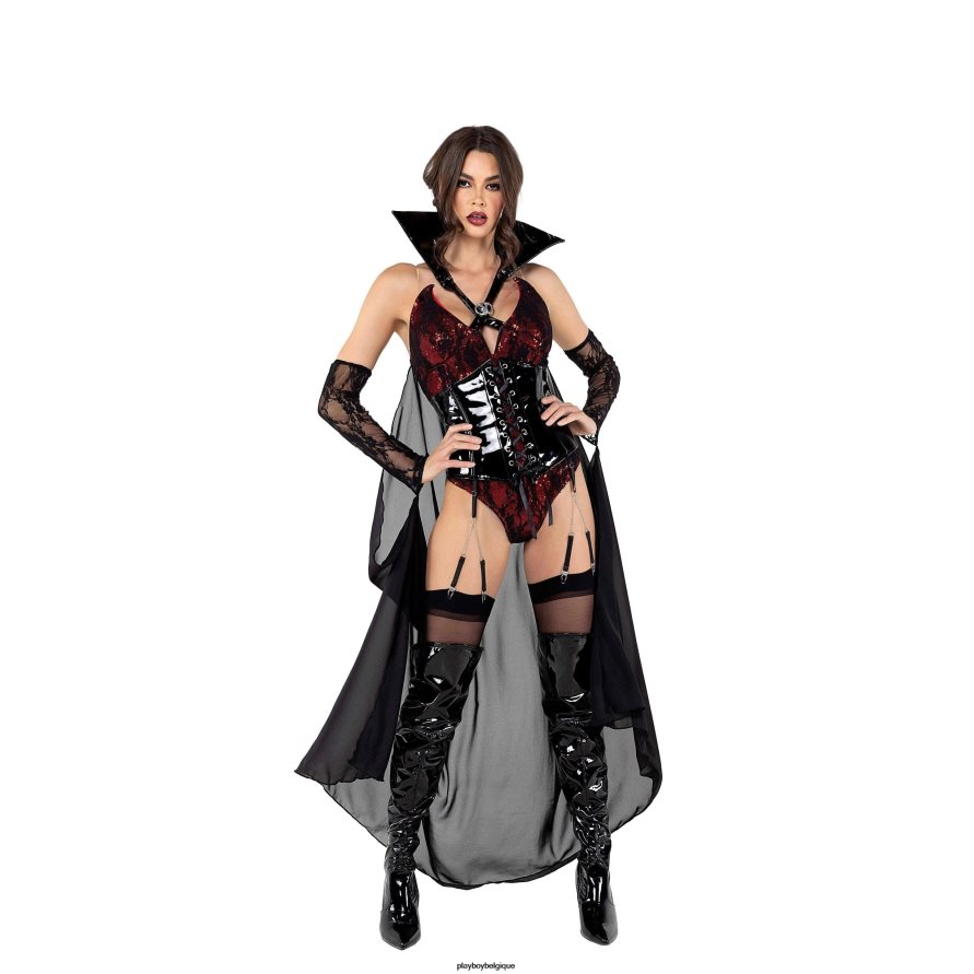 vampire - ensemble de 2 pièces Playboy vêtements noir rouge femmes 224ZVZ1365