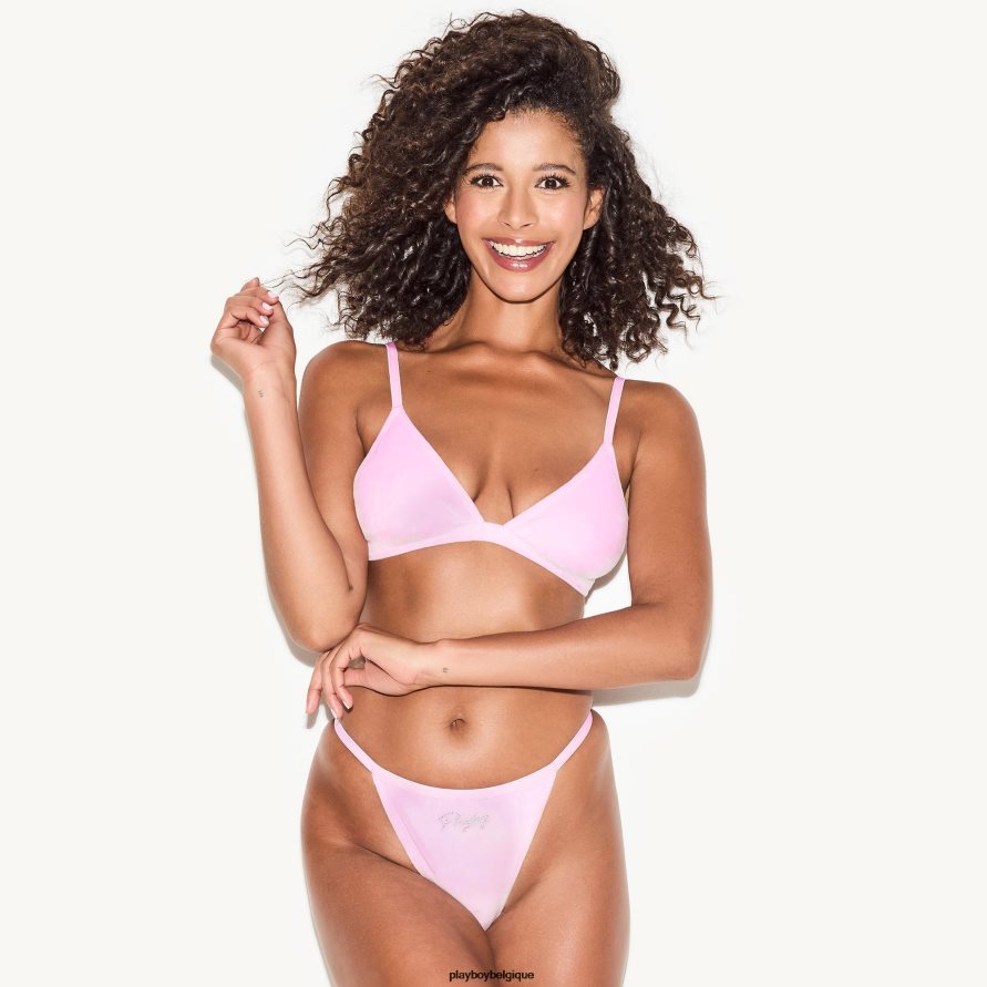 brassière en velours Playboy vêtements rose tendre femmes 224ZVZ1524