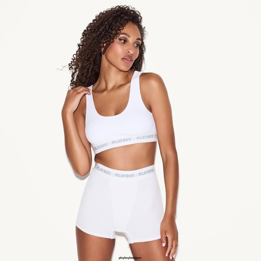 soutien-gorge de sport Playboy vêtements blanc femmes 224ZVZ1541
