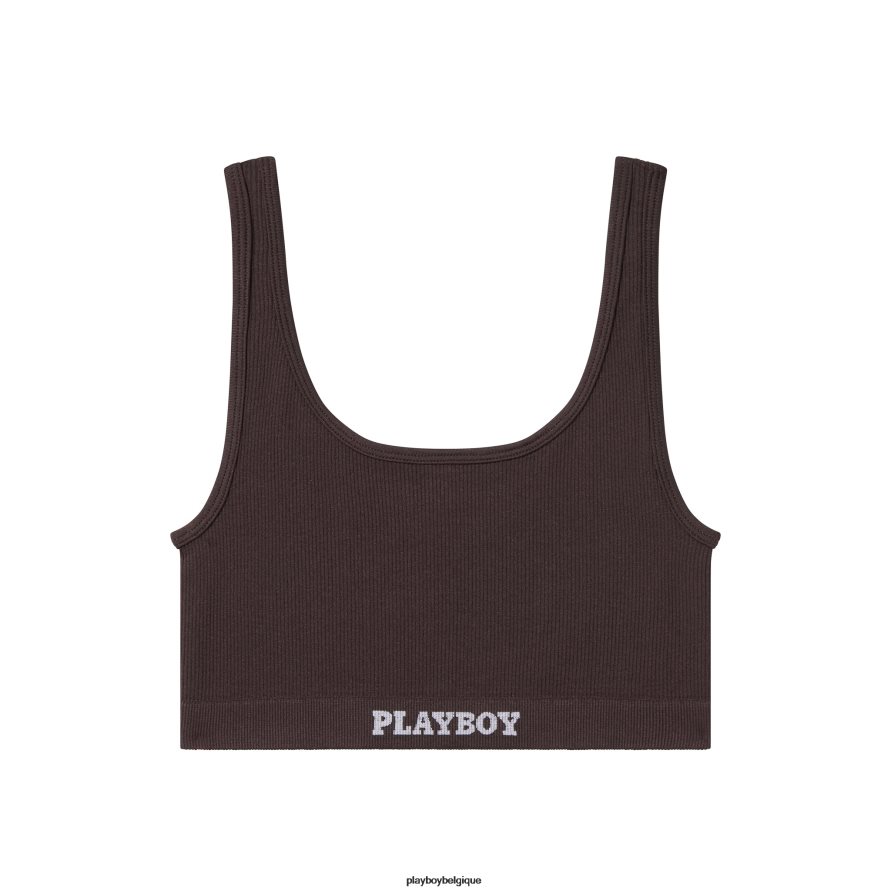 soutien-gorge de sport Playboy vêtements brun femmes 224ZVZ1547