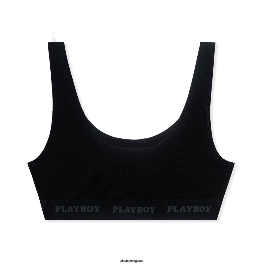 soutien-gorge de sport Playboy vêtements noir femmes 224ZVZ1542