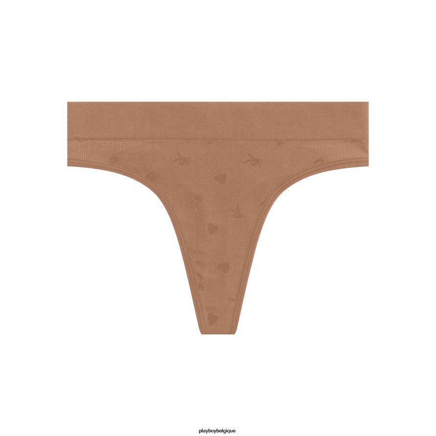 string sans couture lapin Playboy vêtements brun fauve femmes 224ZVZ1551