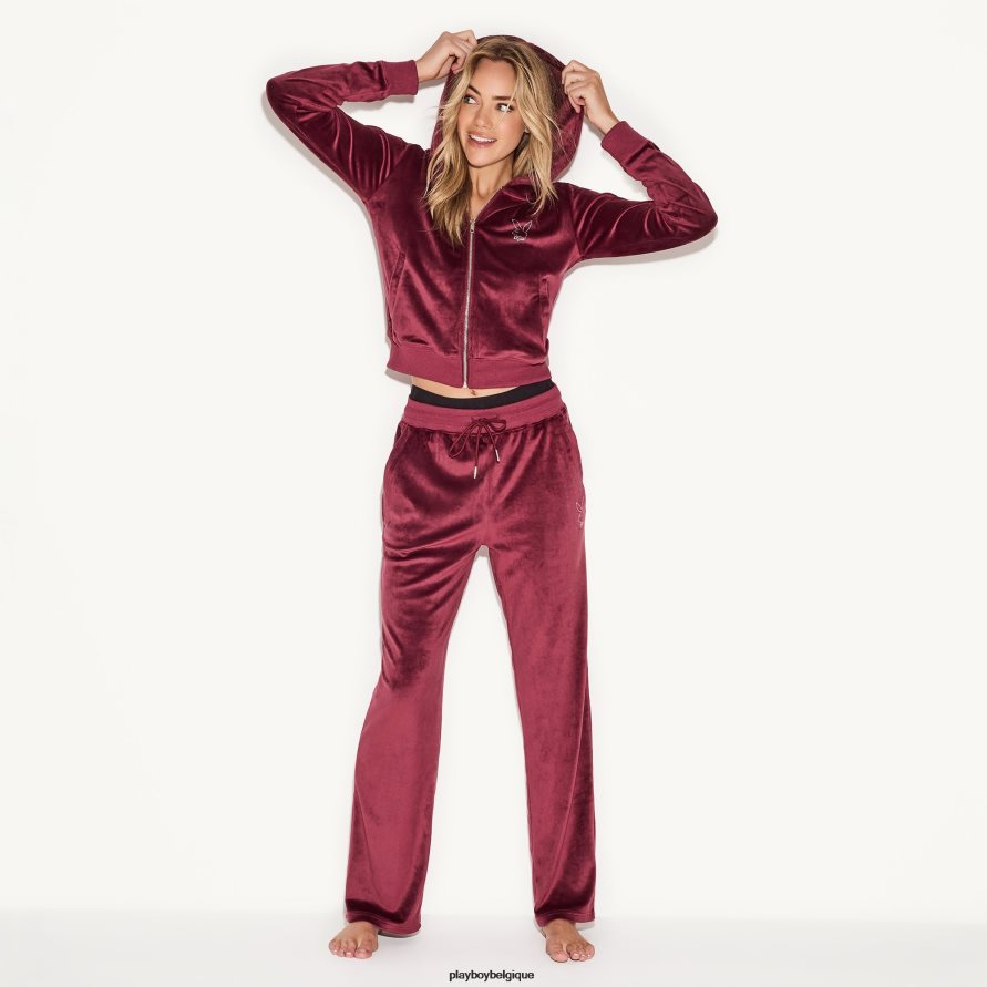 pantalon en velours Playboy vêtements Bourgogne femmes 224ZVZ1185