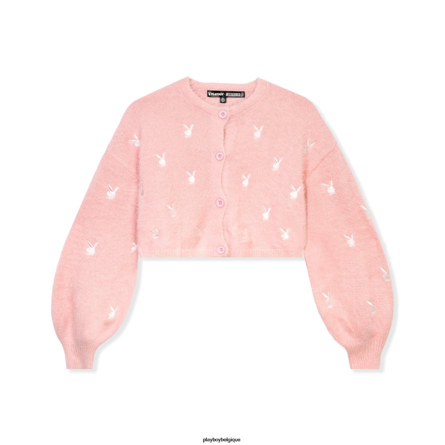 cardigan en tricot moelleux Playboy vêtements rose femmes 224ZVZ1055