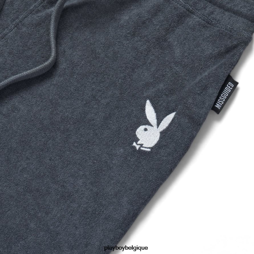 ensemble chemise oversize et short lounge Playboy vêtements gris femmes 224ZVZ947