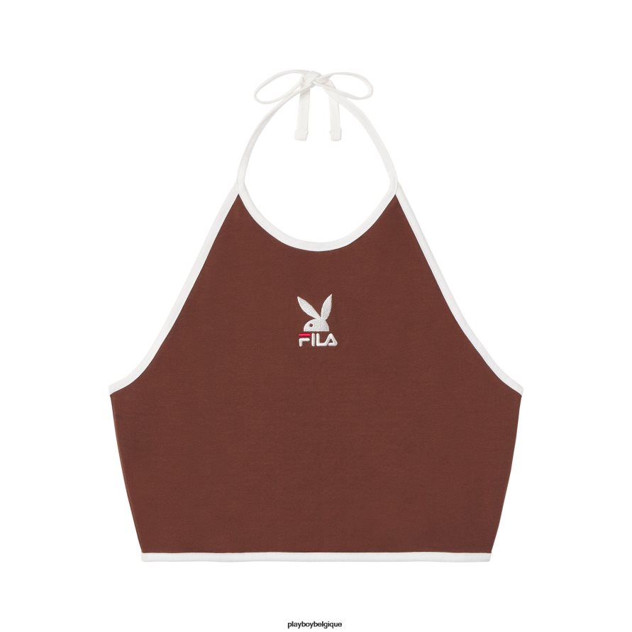 haut dos nu sandra Playboy x FILA vêtements brun femmes 224ZVZ953