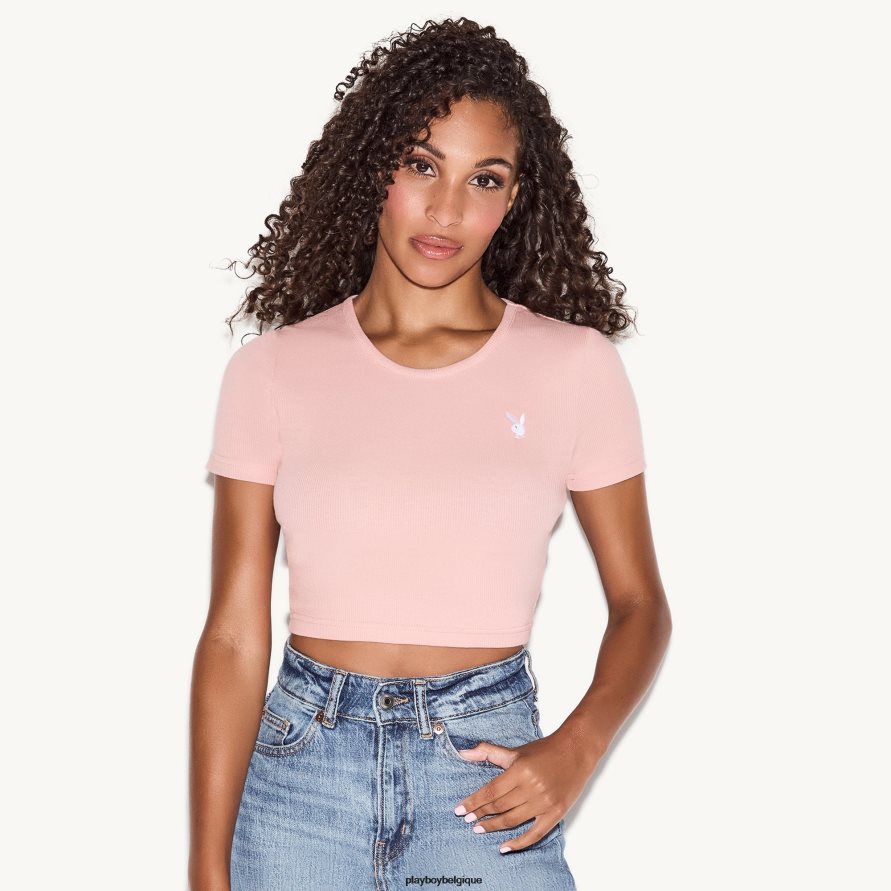 t-shirt bébé à logo classique Playboy vêtements rose femmes 224ZVZ958