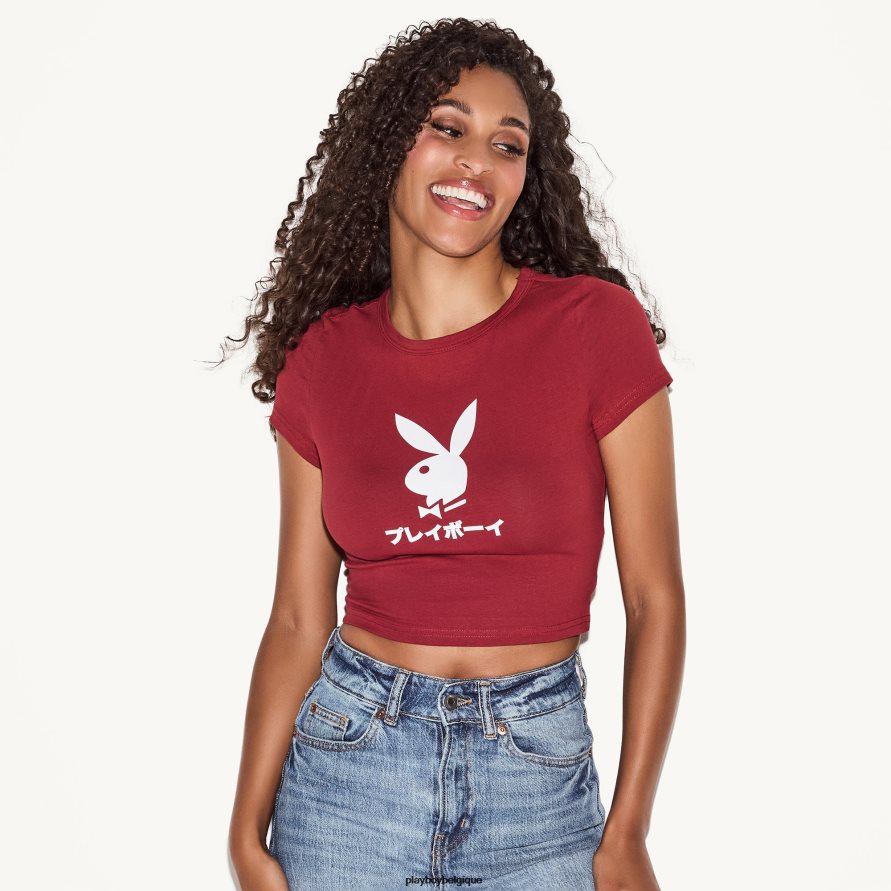 t-shirt bébé tête de lapin japonais Playboy vêtements rouge femmes 224ZVZ956