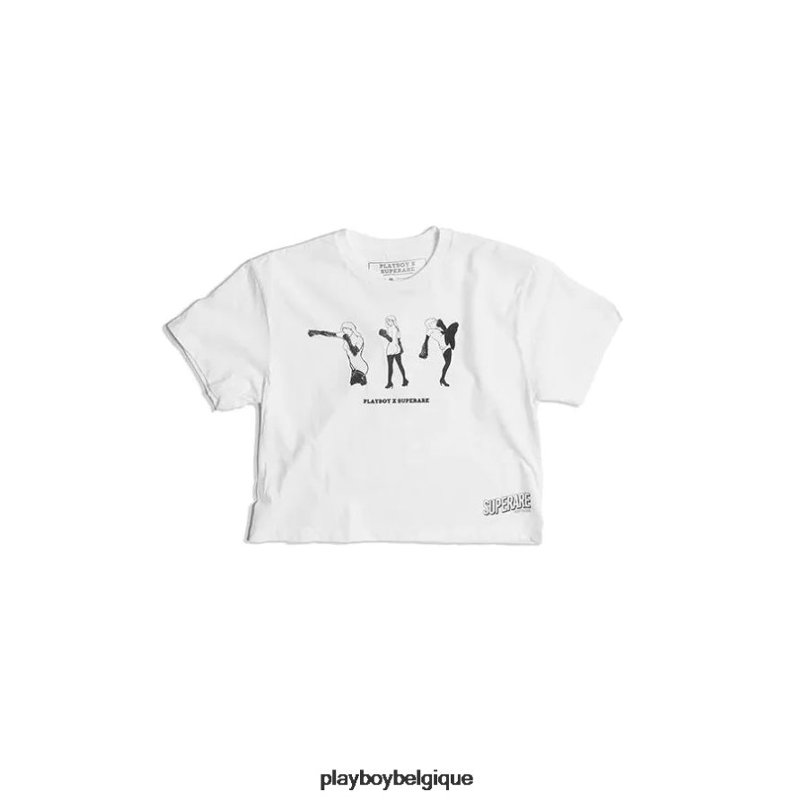 t-shirt superare Playboy vêtements blanc femmes 224ZVZ939
