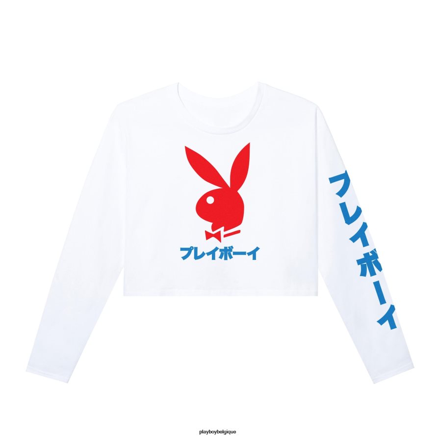 tête de lapin japonais, manches longues courtes Playboy vêtements noir femmes 224ZVZ936