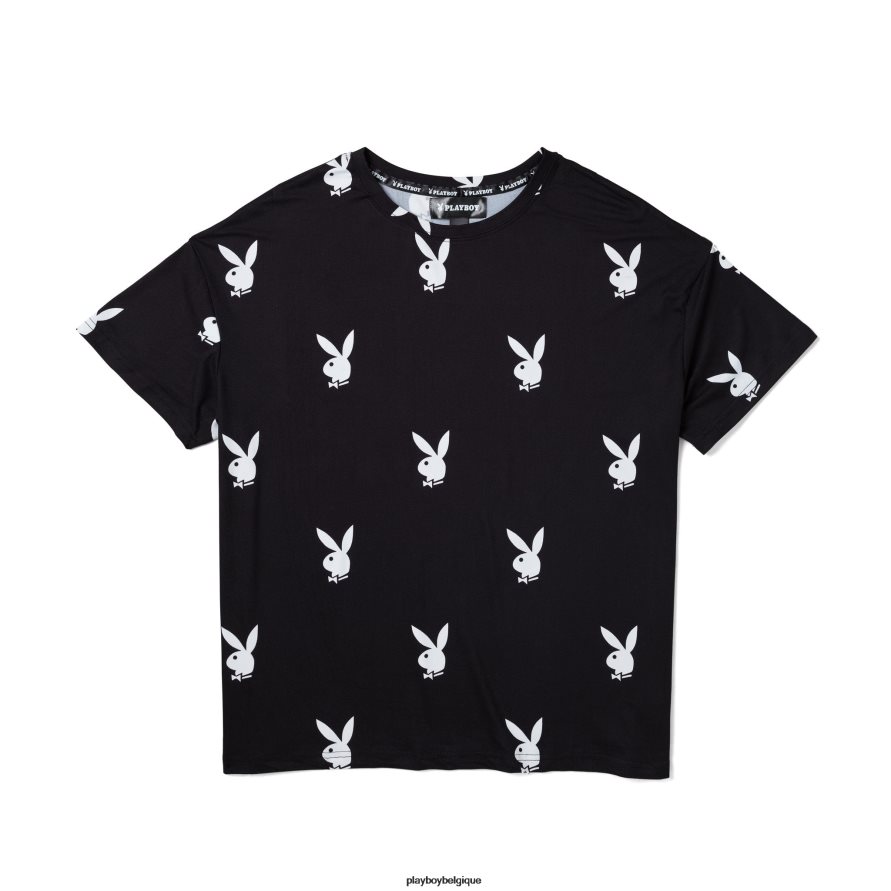 tee-shirt lapin partout Playboy vêtements blanc femmes 224ZVZ973