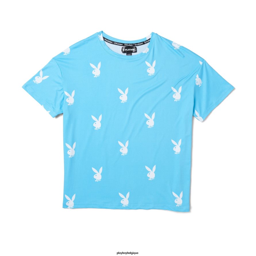 tee-shirt lapin partout Playboy vêtements bleu femmes 224ZVZ974