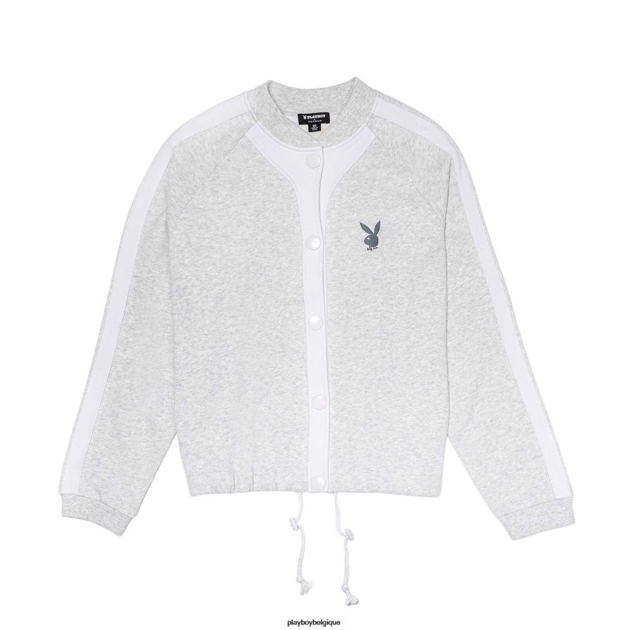 blouson aviateur lapin Playboy vêtements gris chiné femmes 224ZVZ1112