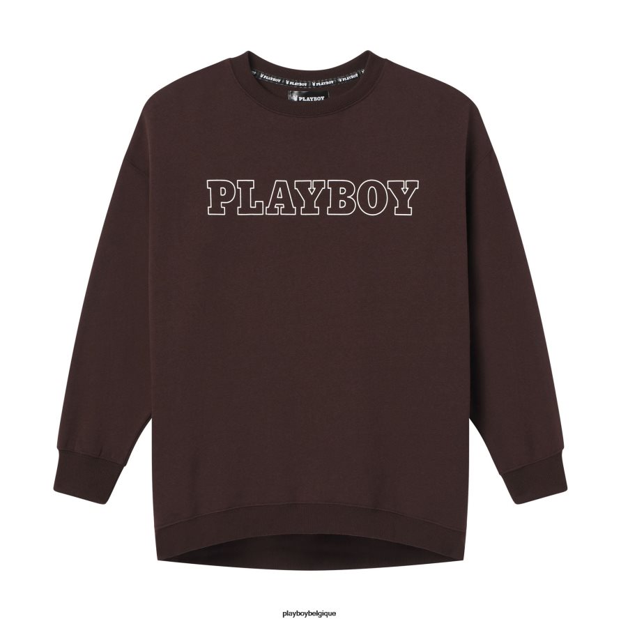 col rond tête de mât Playboy vêtements brun femmes 224ZVZ1110