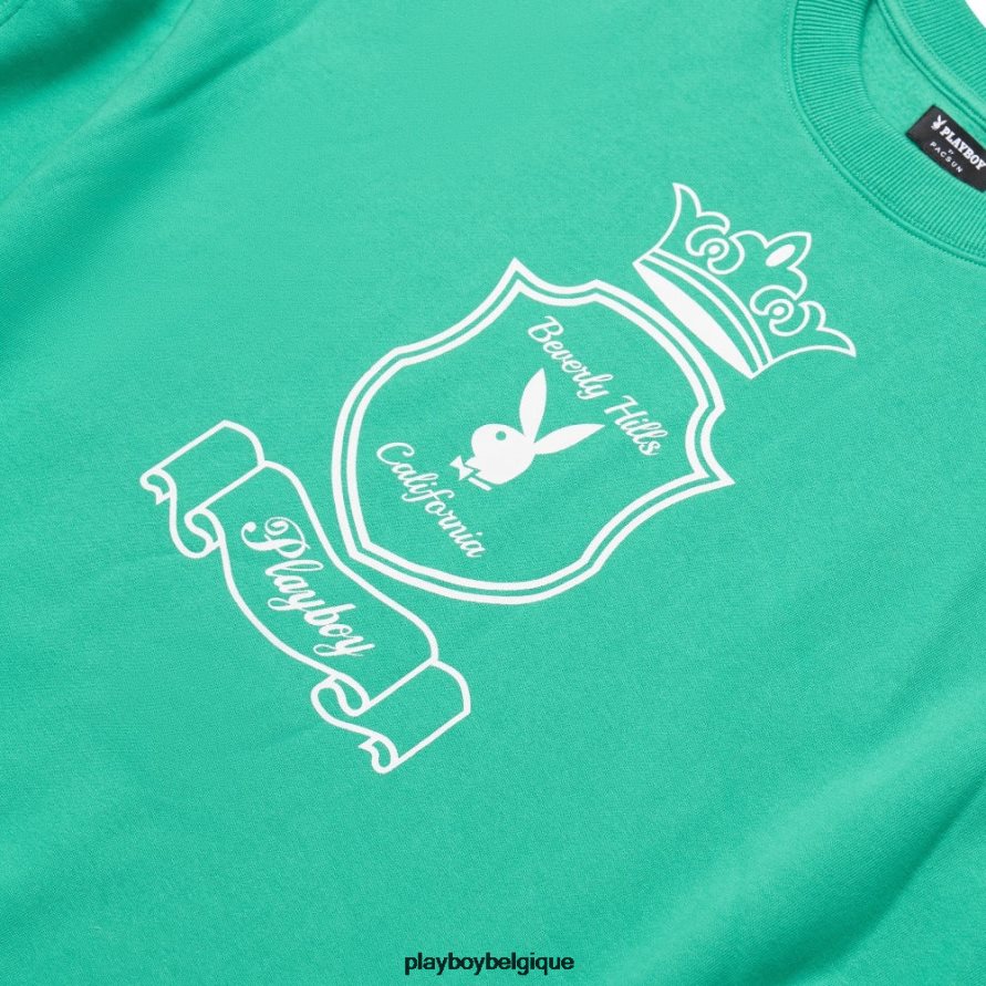 cols de lapin ras du cou Playboy vêtements vert de houx femmes 224ZVZ1156