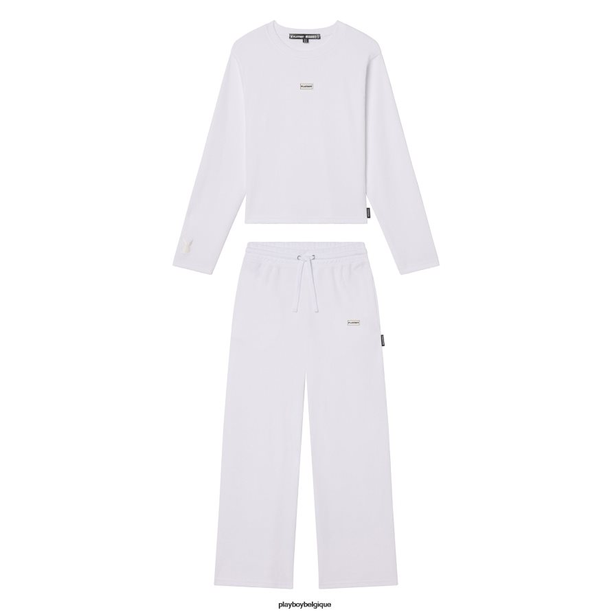 ensemble de détente à manches longues Playboy vêtements blanc femmes 224ZVZ1071