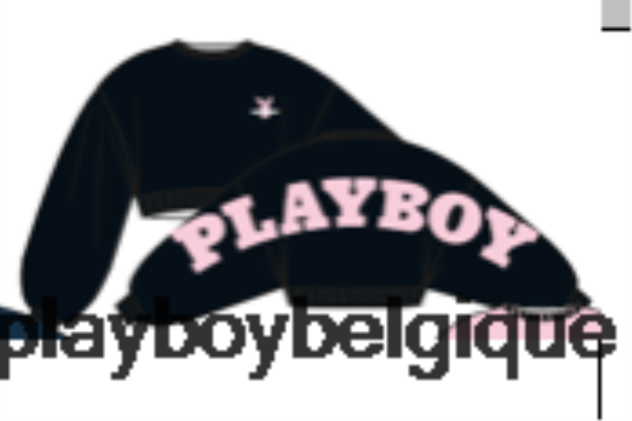pull en maille oversize à imprimé graphique au dos Playboy vêtements noir femmes 224ZVZ1069