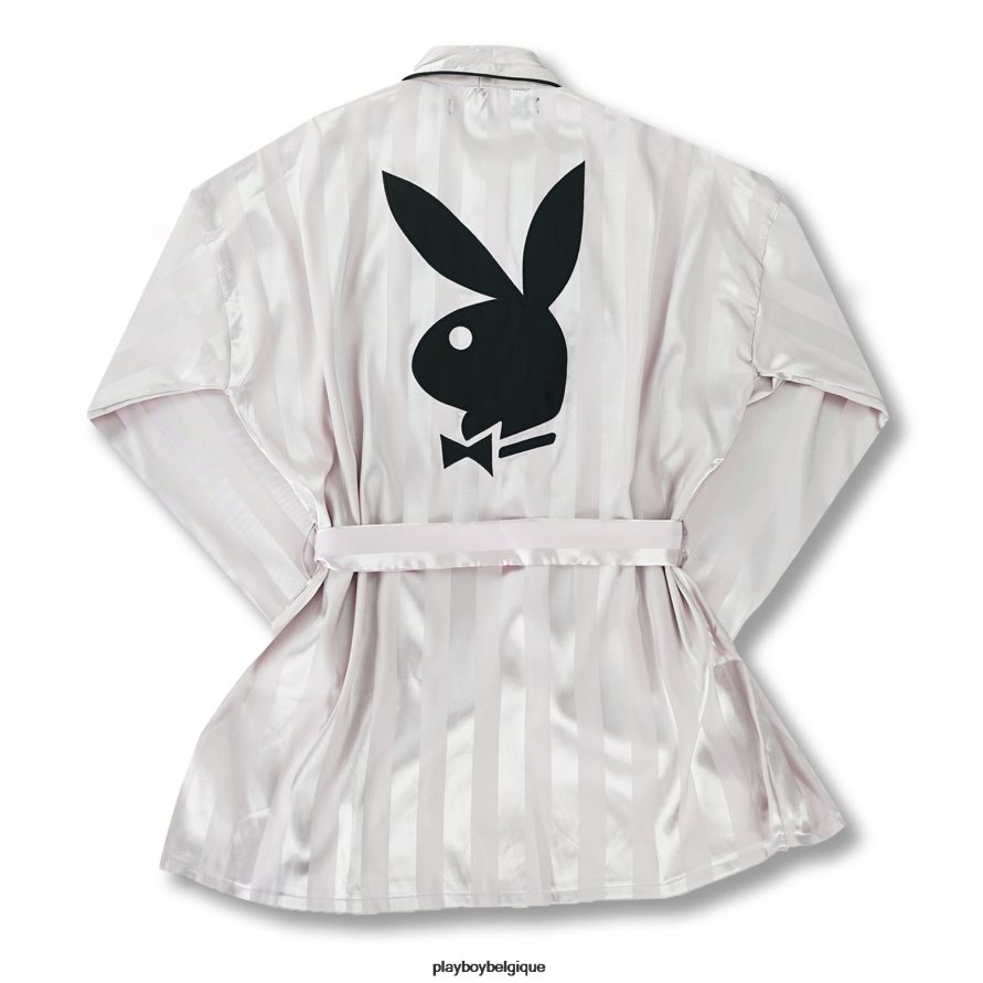 robe de chambre décontractée en satin Playboy vêtements rose femmes 224ZVZ1062