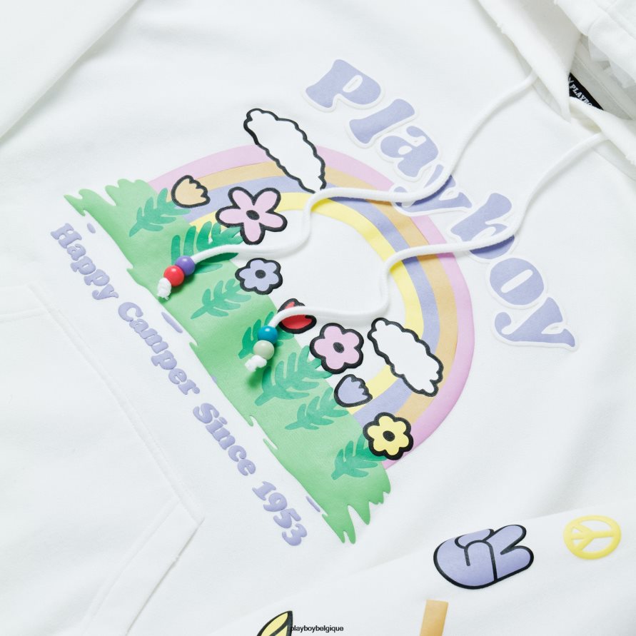 sweat à capuche arc-en-ciel perlé Playboy vêtements étoile blanche femmes 224ZVZ1113