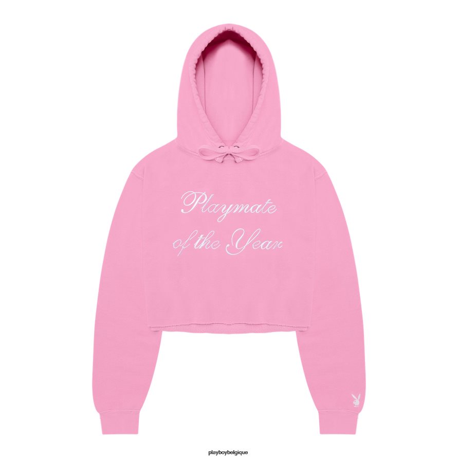 sweat à capuche imprimé compagnon de jeu de l'année Playboy vêtements rose/blanc femmes 224ZVZ1070