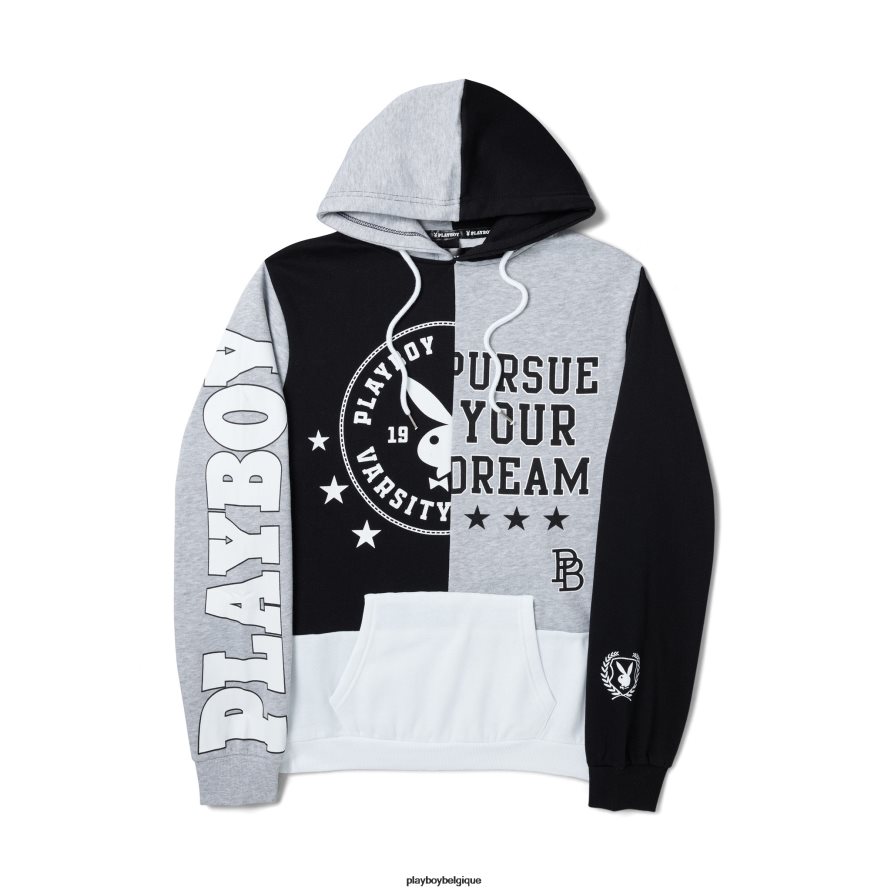sweat à capuche universitaire Playboy vêtements noir femmes 224ZVZ1138