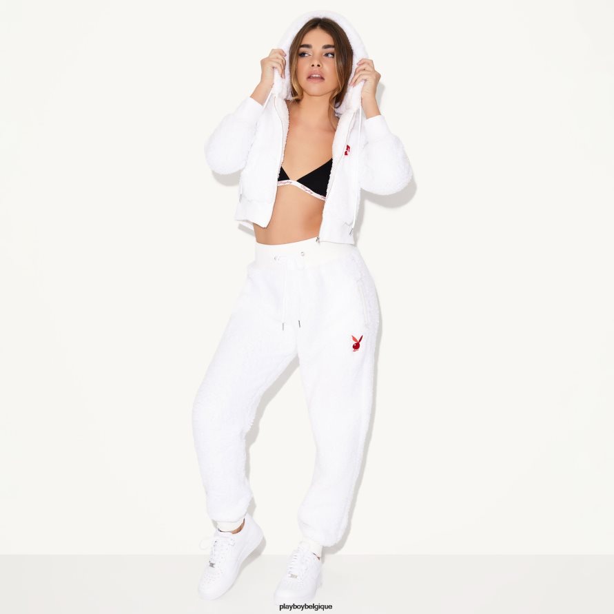 jogger sherpa Playboy vêtements blanc femmes 224ZVZ1212