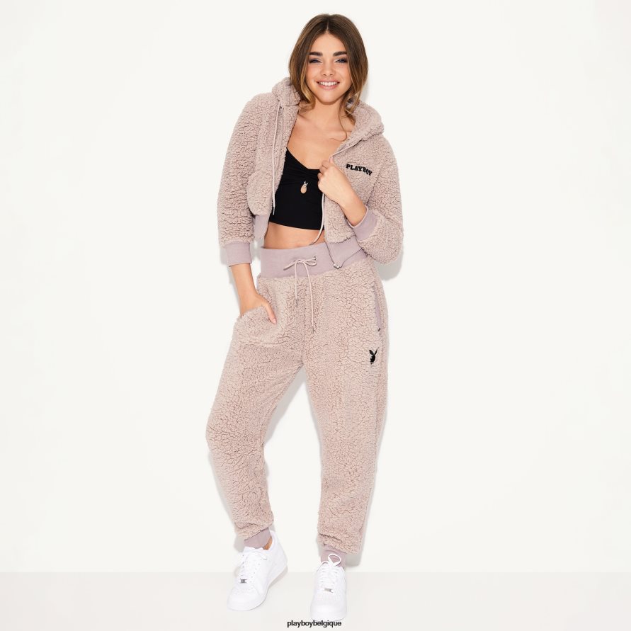 jogger sherpa Playboy vêtements moka femmes 224ZVZ1209
