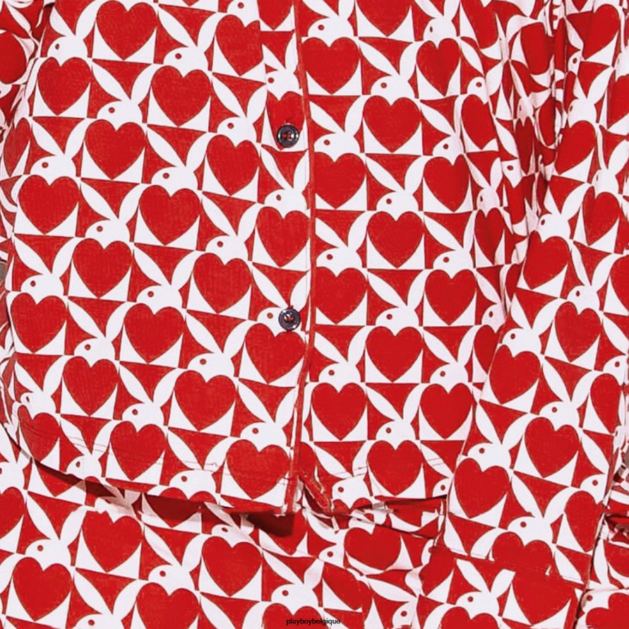 l'ensemble de pyjama pour soirée pyjama Playboy vêtements coeur lapin rouge femmes 224ZVZ1215