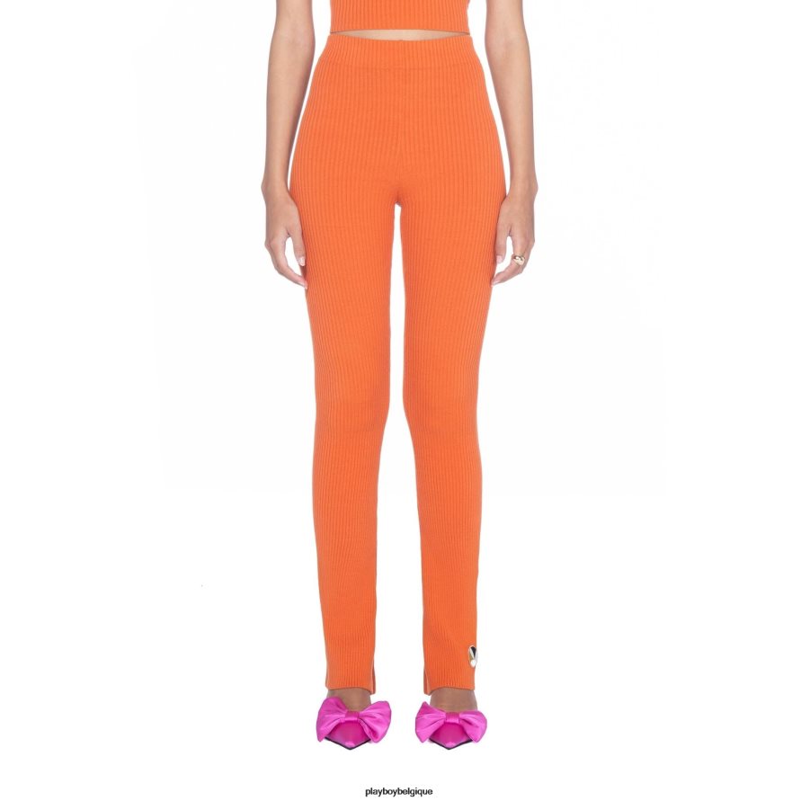 legging évasé côtelé Playboy vêtements rouiller femmes 224ZVZ656