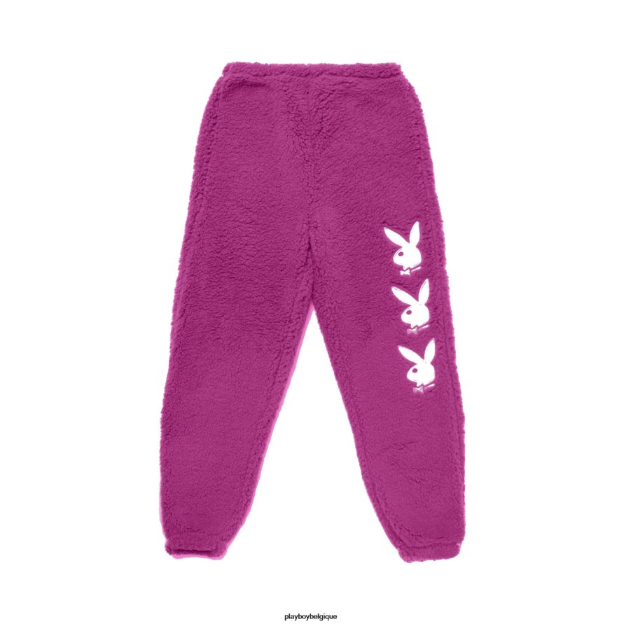 pantalon de survêtement sherpa à jambe de lapin Playboy vêtements orchidée profonde femmes 224ZVZ1241