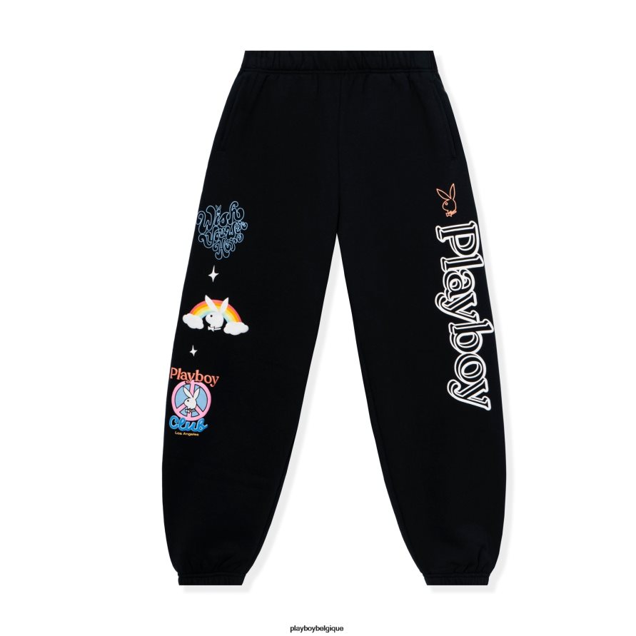 pantalon de survêtement smile club Playboy vêtements noir femmes 224ZVZ1329