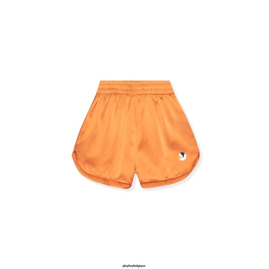 short de jogging en soie Playboy vêtements rouiller femmes 224ZVZ1311