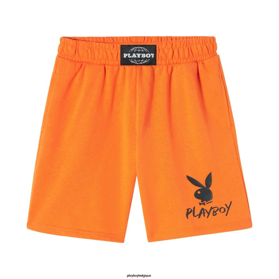 short de survêtement Playboy vêtements orange femmes 224ZVZ1265