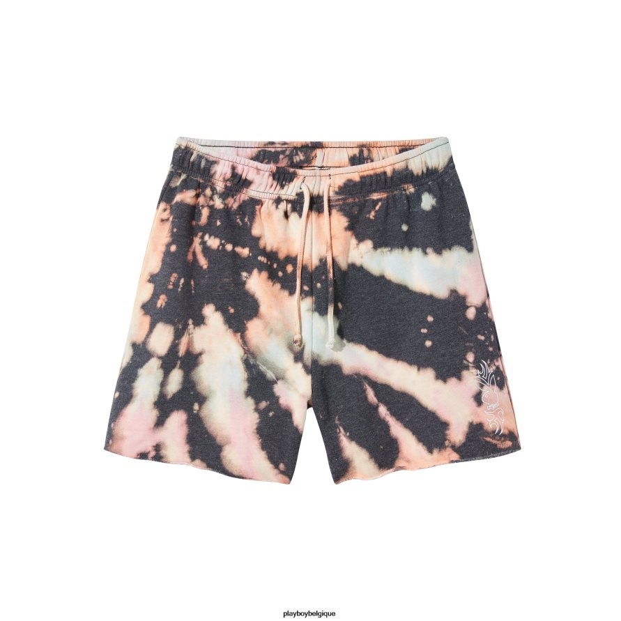 short de survêtement grunge tie-dye Playboy vêtements lever du soleil femmes 224ZVZ1257