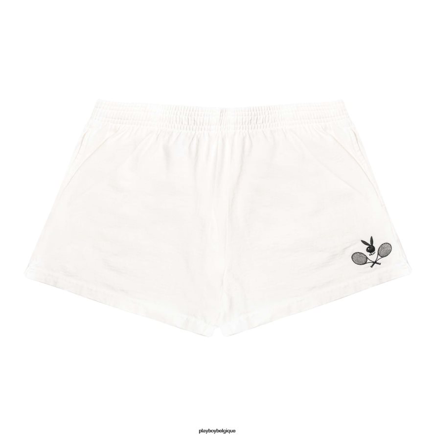 short de tennis Playboy vêtements blanc cassé femmes 224ZVZ1298