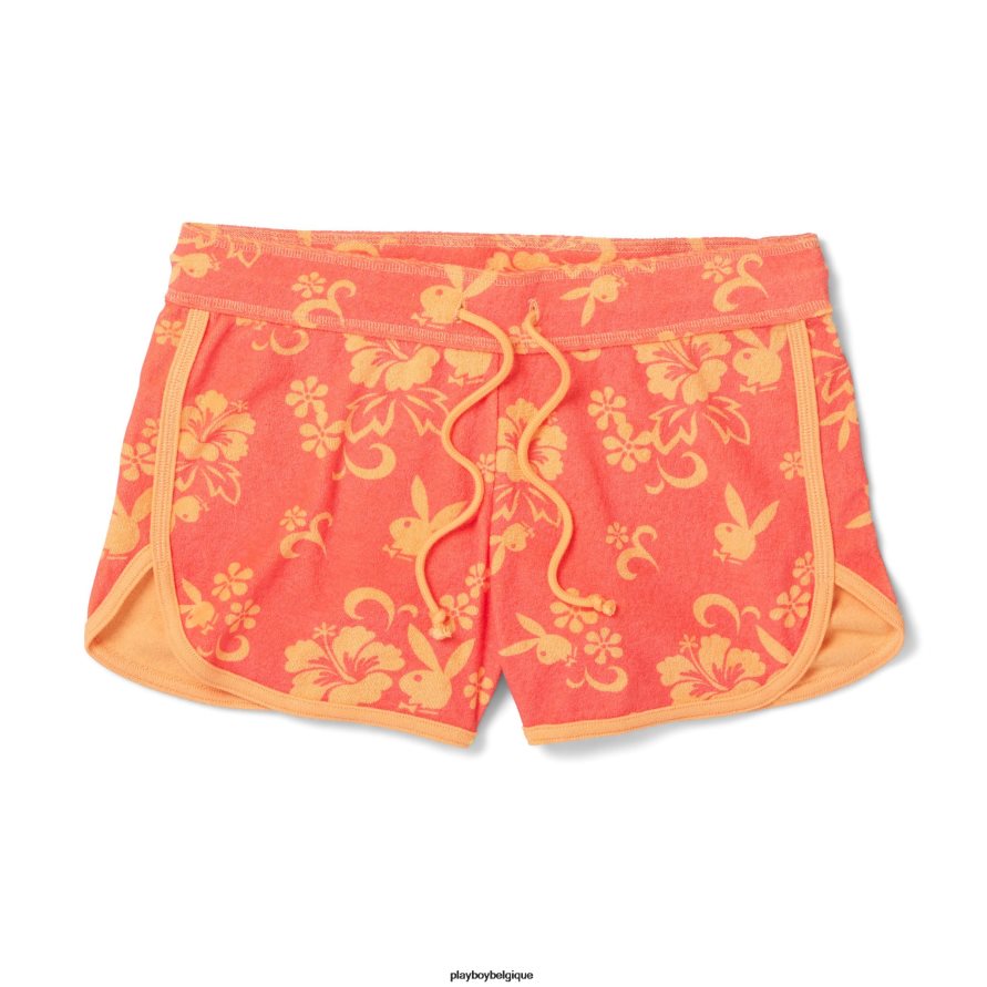 short en molleton en tissu éponge hibiscus Playboy vêtements original femmes 224ZVZ1249