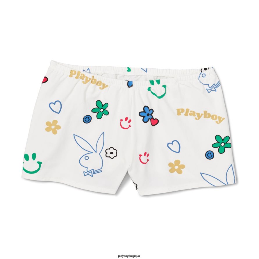 short facile Playboy vêtements étoile blanc/multi femmes 224ZVZ1302