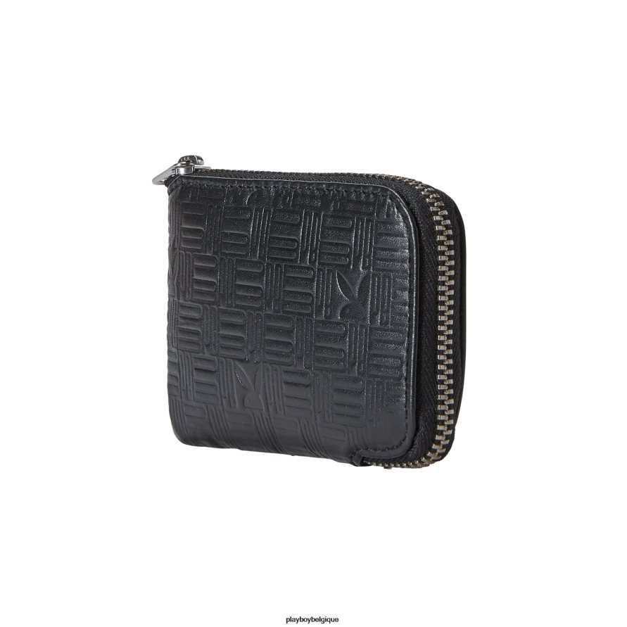 portefeuille zippé embossé sur le devant Playboy accessoire noir Hommes 224ZVZ862