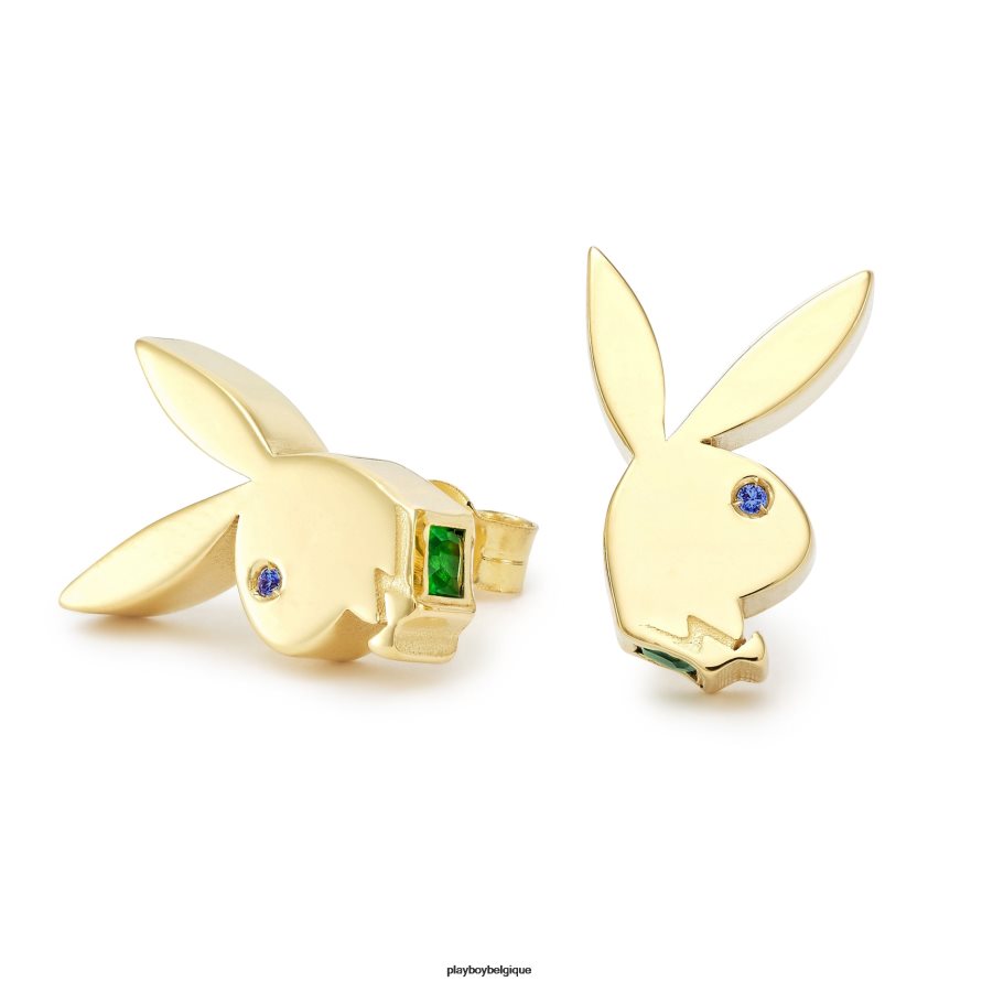 clous d'oreilles fantaisie lapin Playboy accessoire émeraude Hommes 224ZVZ884