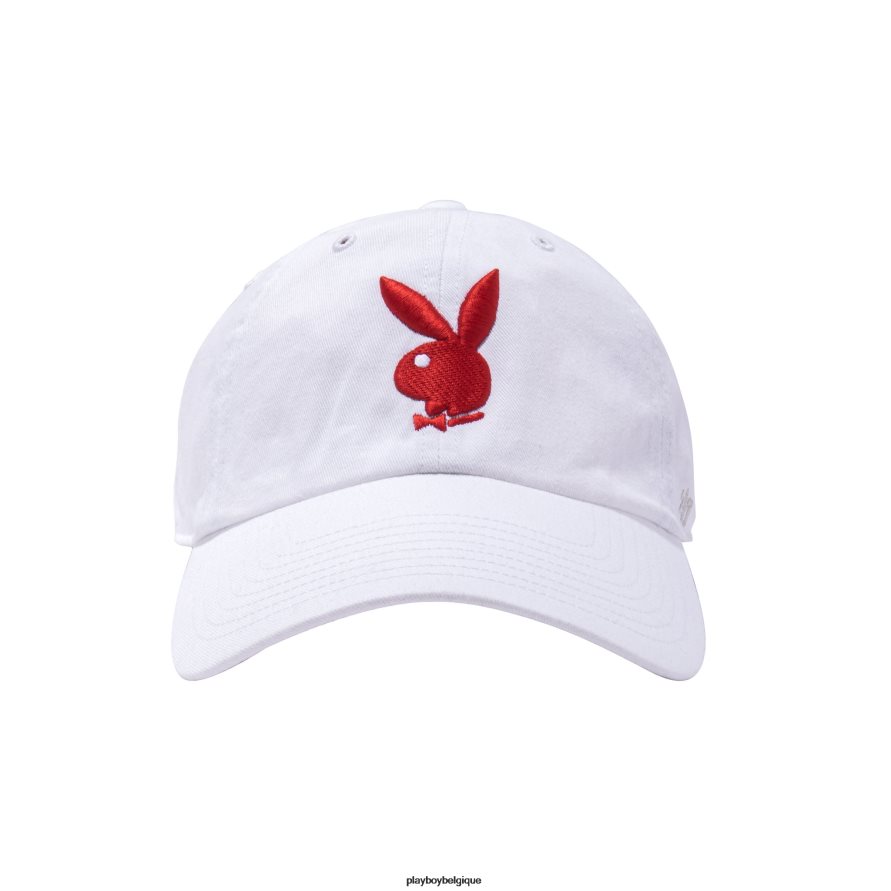 Chapeau de papa réglable de marque 47 Playboy accessoire blanc rouge Hommes 224ZVZ767