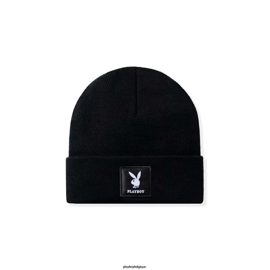 bonnet en maille avec patch logo Playboy accessoire noir Hommes 224ZVZ751