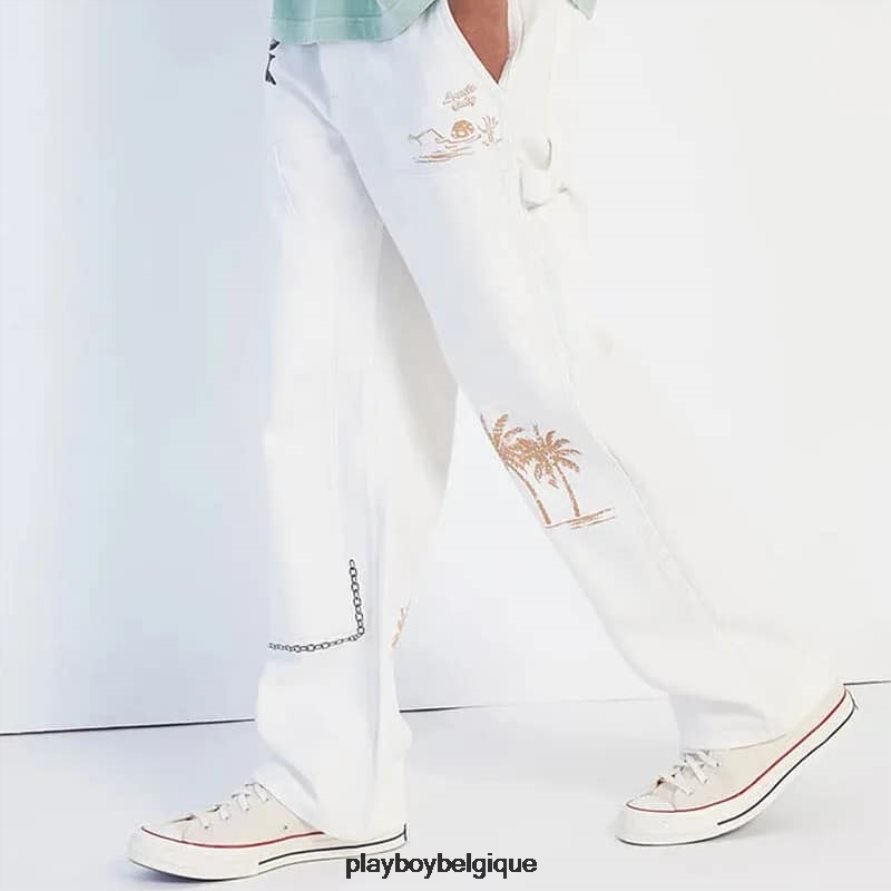 pb vintage pantalon double genou crème Playboy vêtements original Hommes 224ZVZ554